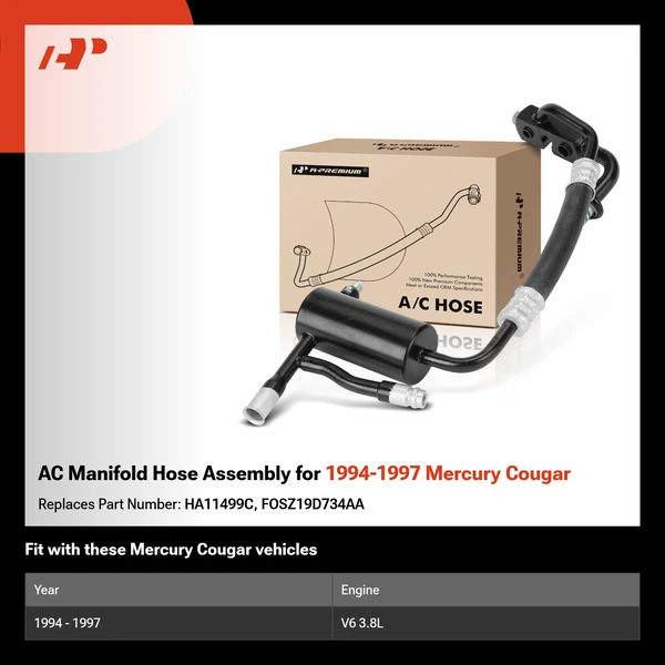 AC Manifold Hose Assembly for 1994-1997 Mercury Cougar