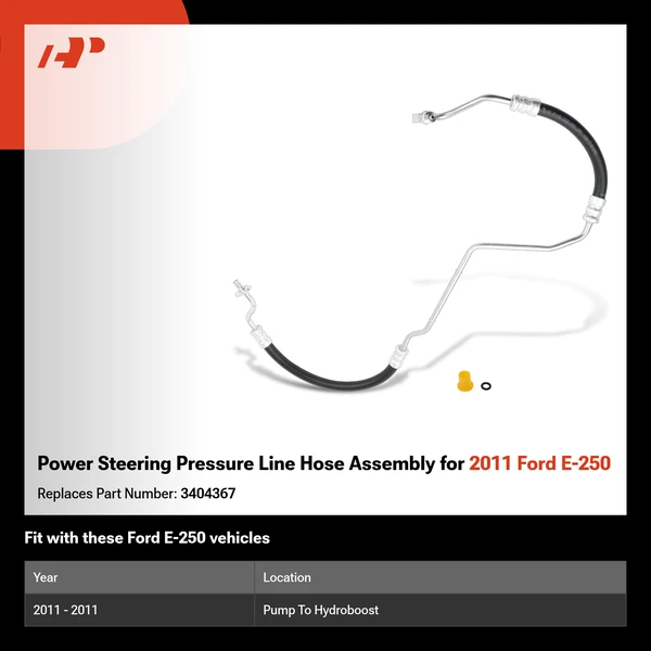 Power Steering Pressure Line Hose Assembly for 2011 Ford E-250