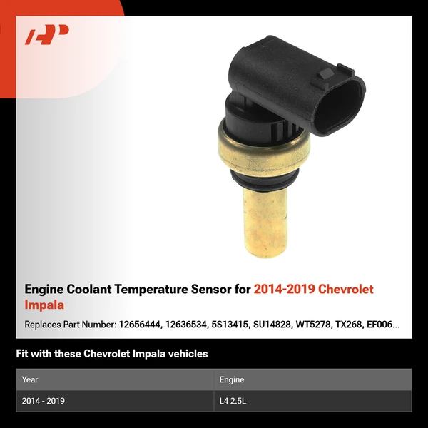Engine Coolant Temperature Sensor for 2014-2019 Chevrolet Impala