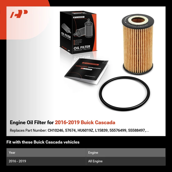 Engine Oil Filter for 2016-2019 Buick Cascada