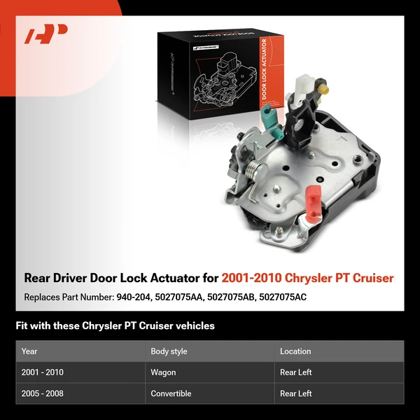 Rear Driver Door Lock Actuator for 2001-2010 Chrysler PT Cruiser