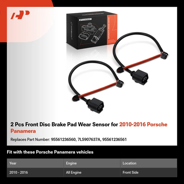 2 Pcs Front Disc Brake Pad Wear Sensor for 2010-2016 Porsche Panamera