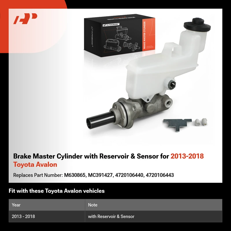 Brake Master Cylinder with Reservoir & Sensor for 2013-2018 Toyota Avalon