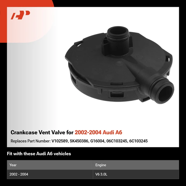 Crankcase Vent Valve for 2002-2004 Audi A6