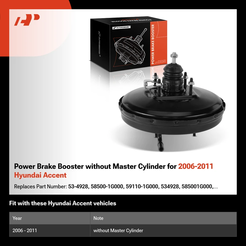 Power Brake Booster without Master Cylinder for 2006-2011 Hyundai Accent