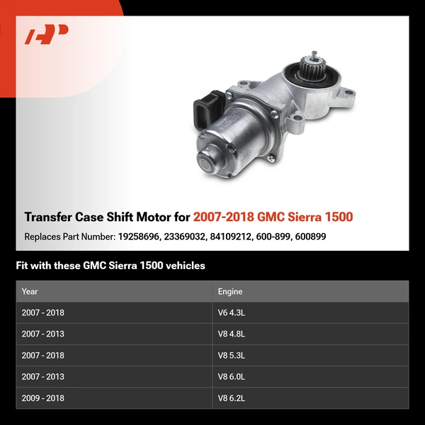Transfer Case Shift Motor for 2007-2018 GMC Sierra 1500