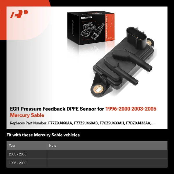 EGR Pressure Feedback DPFE Sensor for 1996-2000 2003-2005 Mercury Sable