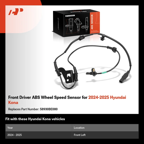 Front Driver ABS Wheel Speed Sensor for 2024-2025 Hyundai Kona