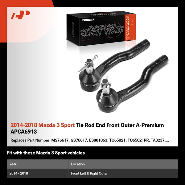 2014-2018 Mazda 3 Sport Tie Rod End Front Outer A-Premium APCA6913