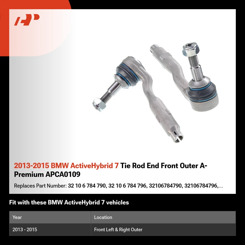 2013-2015 BMW ActiveHybrid 7 Tie Rod End Front Outer A-Premium APCA0109