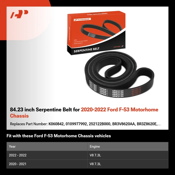 84.23 inch Serpentine Belt for 2020-2022 Ford F-53 Motorhome Chassis