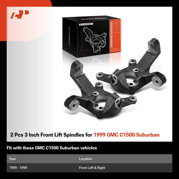 2 Pcs 3 Inch Front Lift Spindles for 1999 GMC C1500 Suburban