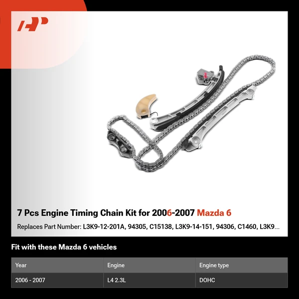 7 Pcs Engine Timing Chain Kit for 2006-2007 Mazda 6