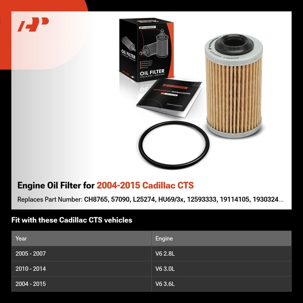 Engine Oil Filter for 2004-2015 Cadillac CTS