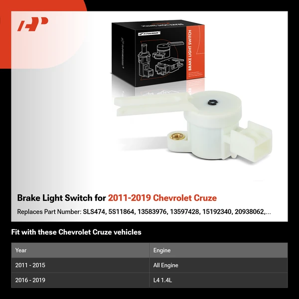Brake Light Switch for 2011-2019 Chevrolet Cruze