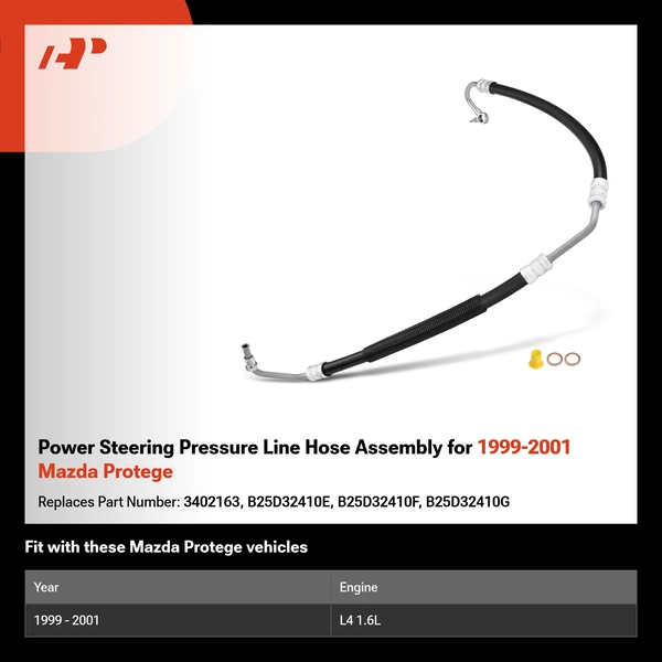 Power Steering Pressure Line Hose Assembly for 1999-2001 Mazda Protege
