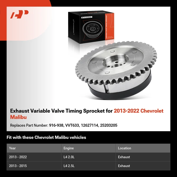 Exhaust Variable Valve Timing Sprocket for 2013-2022 Chevrolet Malibu
