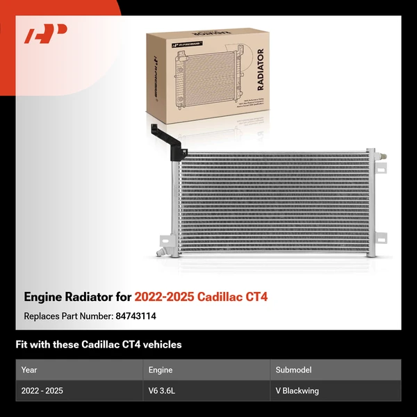 Engine Radiator for 2022-2025 Cadillac CT4