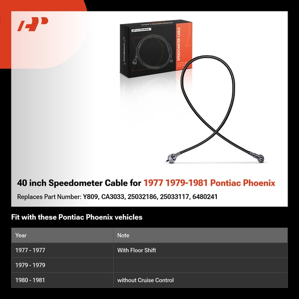 40 inch Speedometer Cable for 1977 1979-1981 Pontiac Phoenix