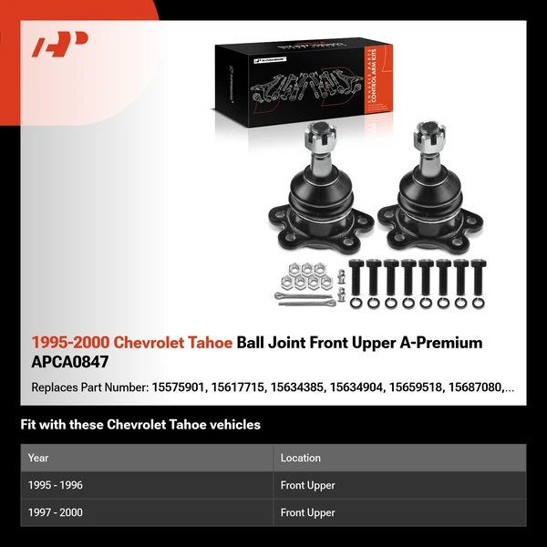 1995-2000 Chevrolet Tahoe Ball Joint Front Upper A-Premium APCA0847