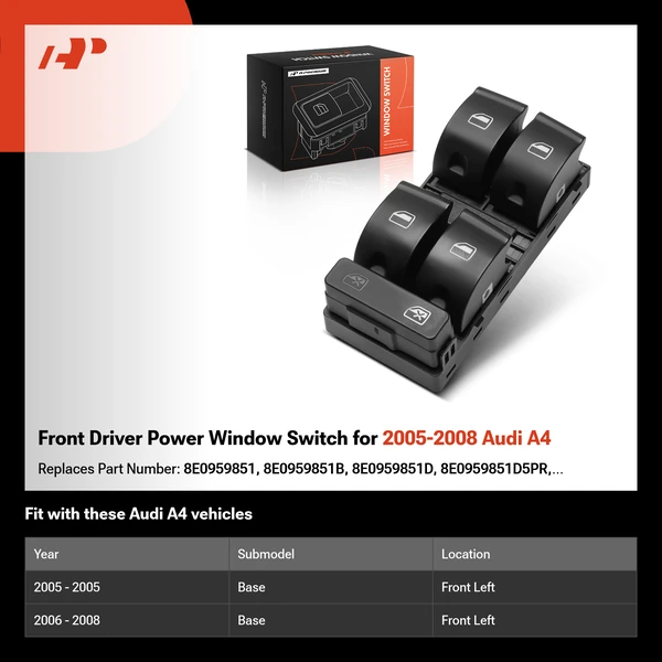Front Driver Power Window Switch for 2005-2008 Audi A4