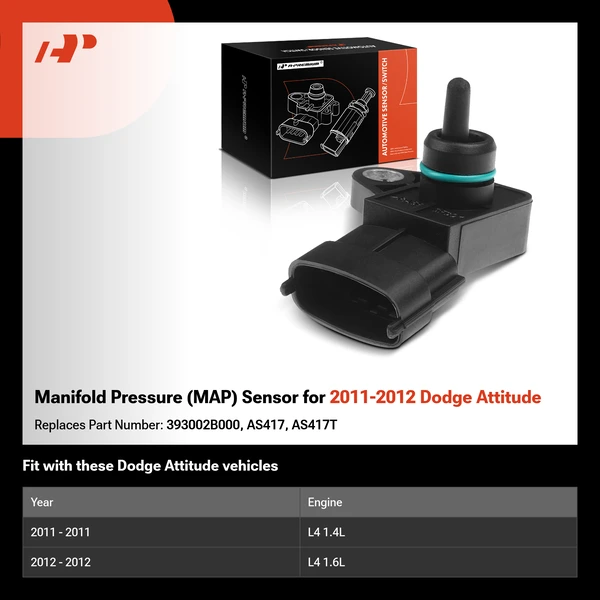 Manifold Pressure (MAP) Sensor for 2011-2012 Dodge Attitude