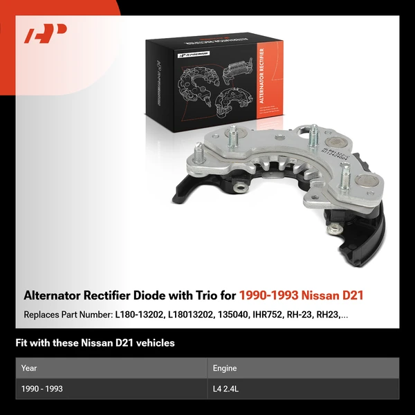 Alternator Rectifier Diode with Trio for 1990-1993 Nissan D21