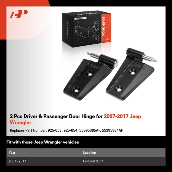 2 Pcs Driver & Passenger Door Hinge for 2007-2017 Jeep Wrangler