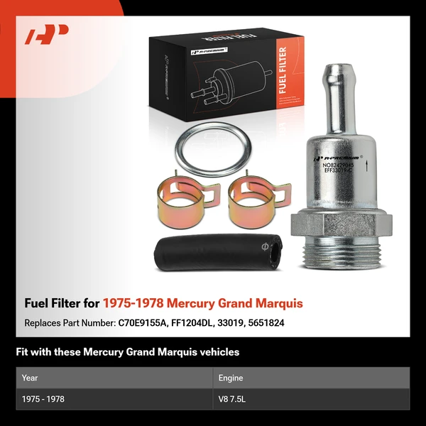 Fuel Filter for 1975-1978 Mercury Grand Marquis