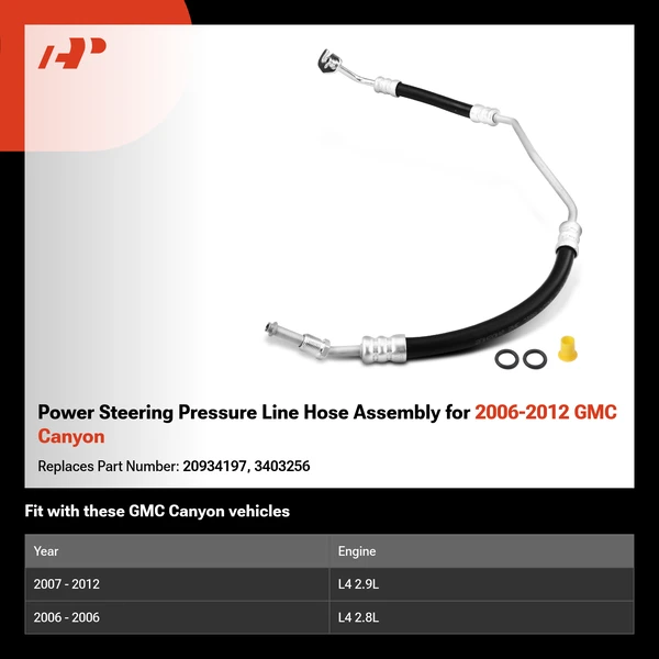 Power Steering Pressure Line Hose Assembly for 2006-2012 GMC Canyon
