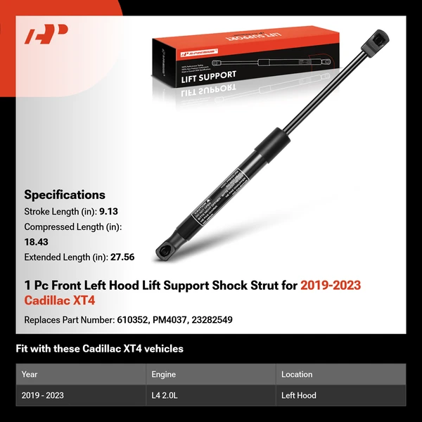 1 Pc Front Left Hood Lift Support Shock Strut for 2019-2023 Cadillac XT4
