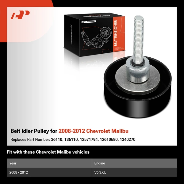 Belt Idler Pulley for 2008-2012 Chevrolet Malibu