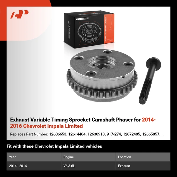 Exhaust Variable Timing Sprocket Camshaft Phaser for 2014-2016 Chevrolet Impala Limited