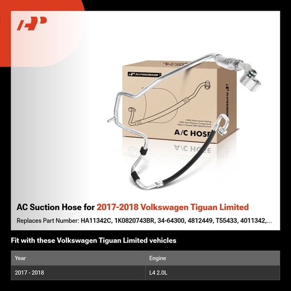 AC Suction Hose for 2017-2018 Volkswagen Tiguan Limited