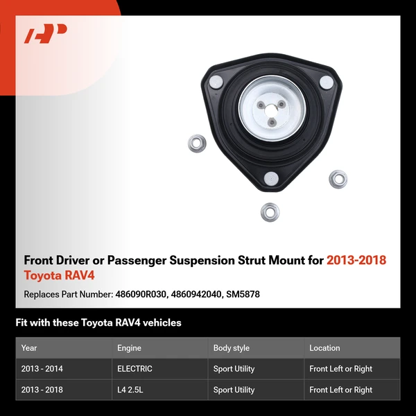 Front Driver or Passenger Suspension Strut Mount for 2013-2018 Toyota RAV4