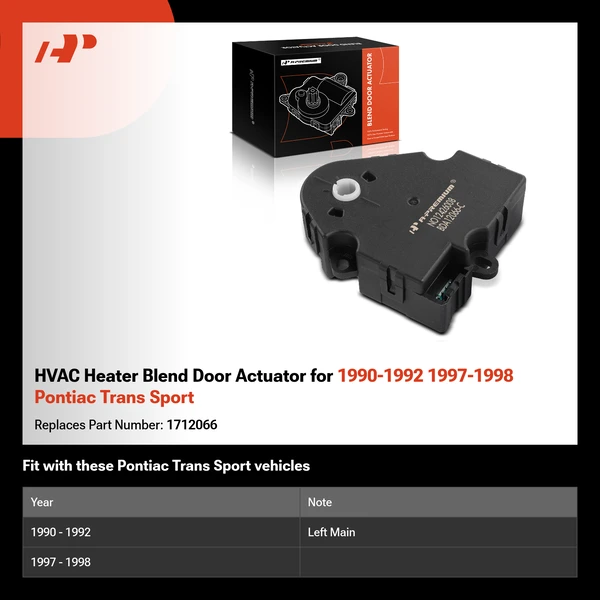 HVAC Heater Blend Door Actuator for 1990-1992 1997-1998 Pontiac Trans Sport