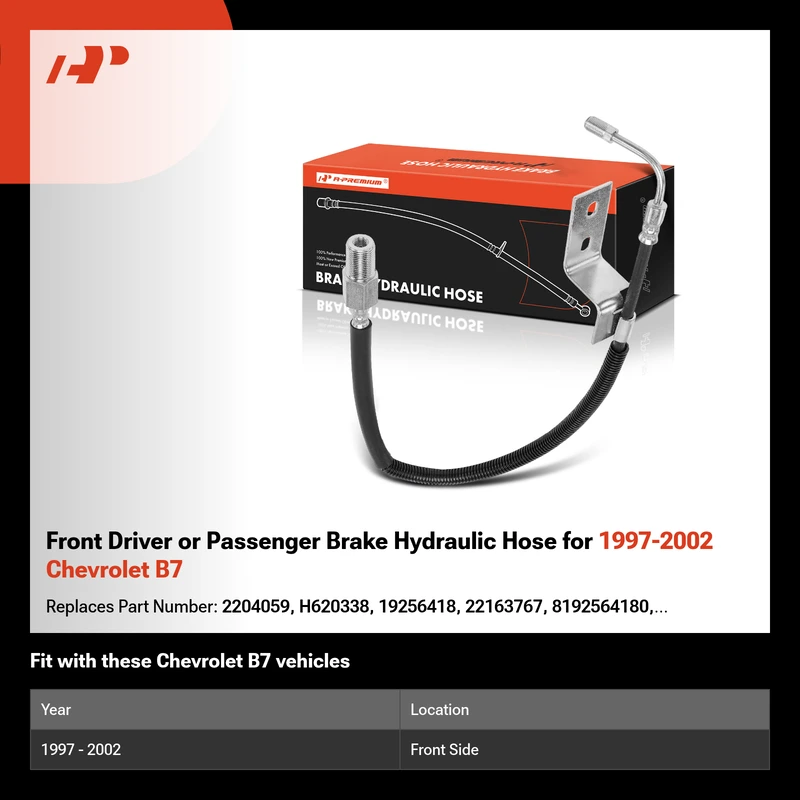 Front Driver or Passenger Brake Hydraulic Hose for 1997-2002 Chevrolet B7