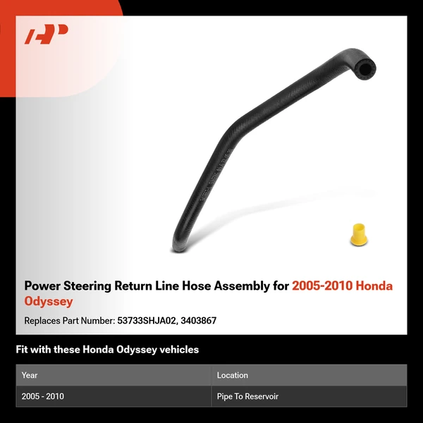 Power Steering Return Line Hose Assembly for 2005-2010 Honda Odyssey