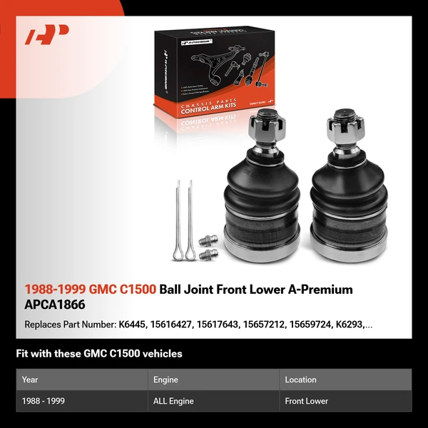 1988-1999 GMC C1500 Ball Joint Front Lower A-Premium APCA1866