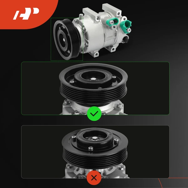 AC Compressor with Clutch with 6-Groove Pulley A-Premium APACC527
