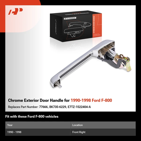 Chrome Exterior Door Handle for 1990-1998 Ford F-800