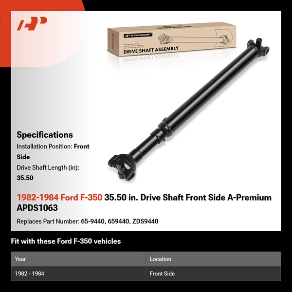 1982-1984 Ford F-350 35.50 in. Drive Shaft Front Side A-Premium APDS1063