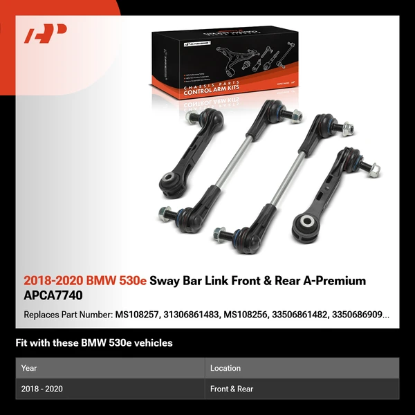 2018-2020 BMW 530e Sway Bar Link Front & Rear A-Premium APCA7740