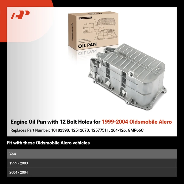 Engine Oil Pan with 12 Bolt Holes for 1999-2004 Oldsmobile Alero