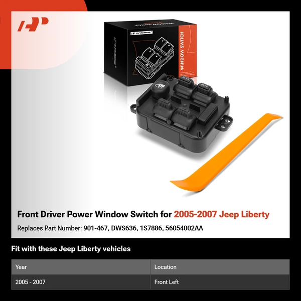 Front Driver Power Window Switch for 2005-2007 Jeep Liberty