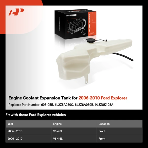 Engine Coolant Expansion Tank for 2006-2010 Ford Explorer