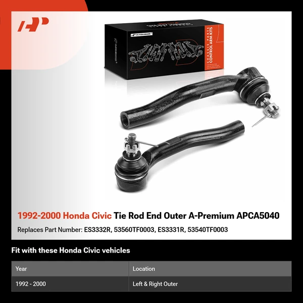 1992-2000 Honda Civic Tie Rod End Outer A-Premium APCA5040
