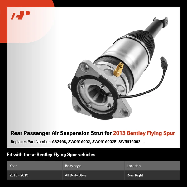 Rear Passenger Air Suspension Strut for 2013 Bentley Flying Spur