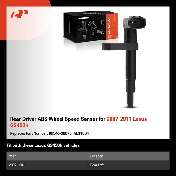Rear Driver ABS Wheel Speed Sensor for 2007-2011 Lexus GS450h