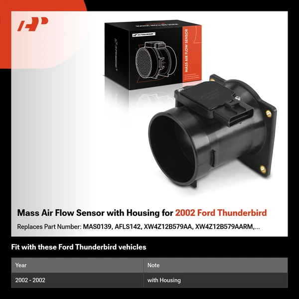 Mass Air Flow Sensor with Housing for 2002 Ford Thunderbird